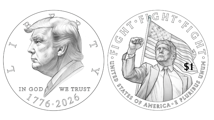Moeda de US$ 1 com Rosto de Trump Gera Debate Legal nos EUA - Imagem do artigo original