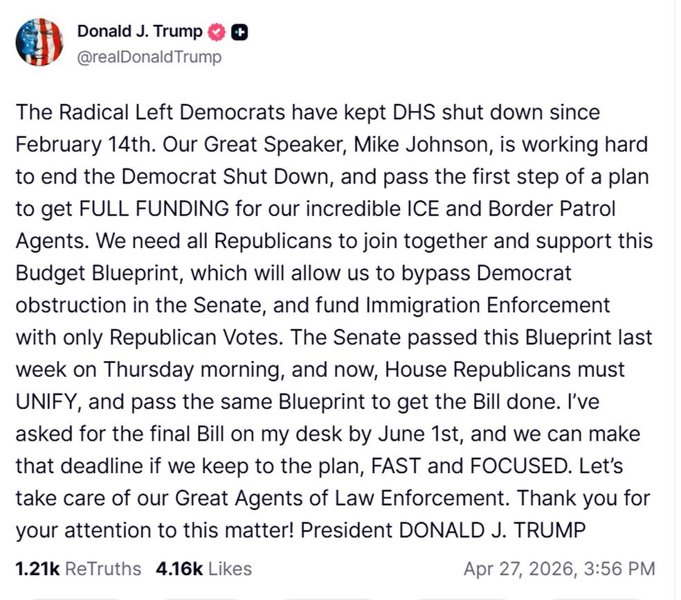 Trump Pede União por Projeto de Financiamento da Imigração - Imagem do artigo original